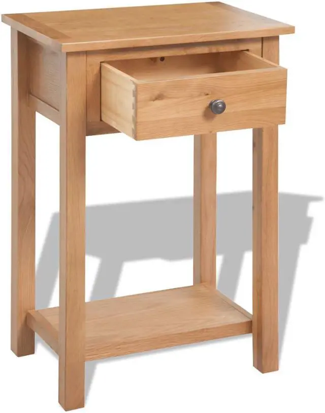 Alt view image 5 of 14 - vidaXL Console Table Hallway Table Accent Table Entryway Table Solid Wood Oak