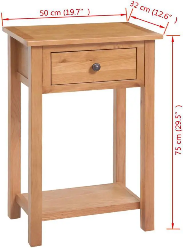 Alt view image 6 of 14 - vidaXL Console Table Hallway Table Accent Table Entryway Table Solid Wood Oak