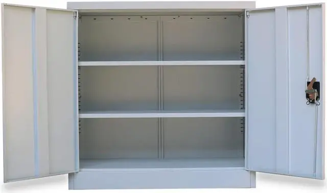 Alt view image 3 of 17 - vidaXL Office Cabinet File Cabinet Filing Cabinet with 2 Doors Gray Steel