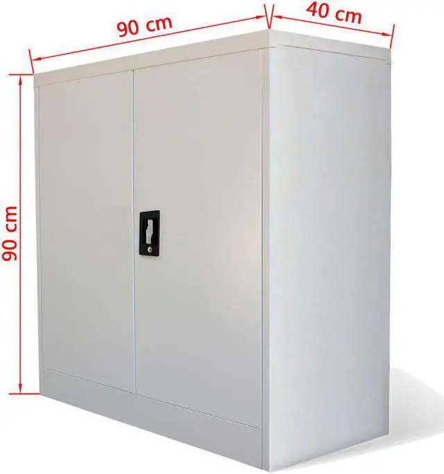 Alt view image 6 of 17 - vidaXL Office Cabinet File Cabinet Filing Cabinet with 2 Doors Gray Steel