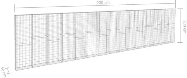 Alt view image 5 of 7 - vidaXL Gabion Wall with Covers Galvanized Steel 354.3" Retaining Gardens Cage