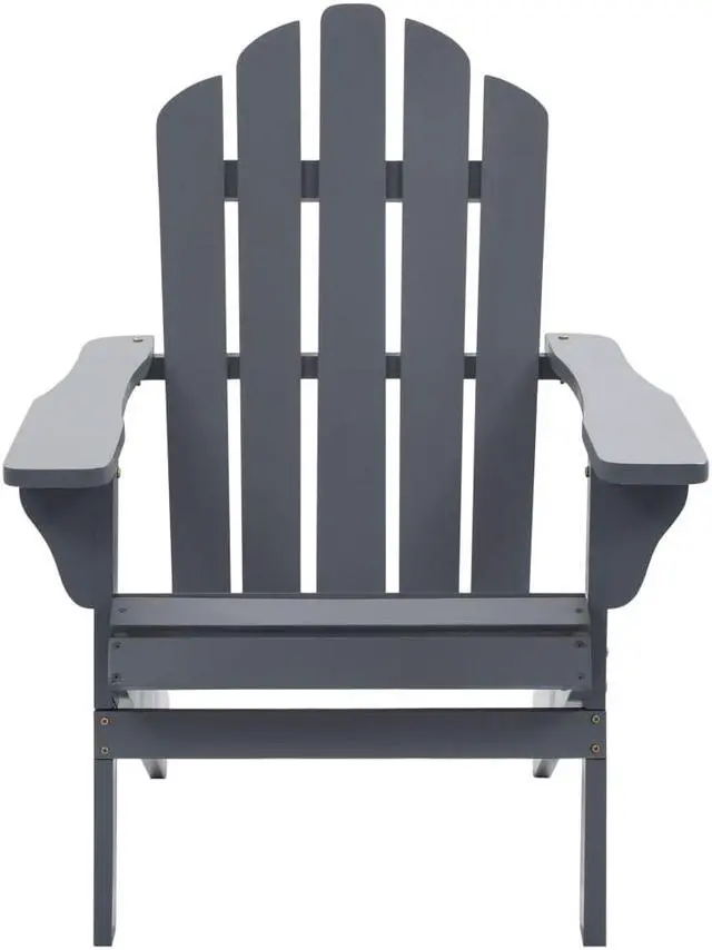 Alt view image 4 of 16 - vidaXL Patio Chair Patio Adirondack Chair with Detachable Ottoman Wood Gray