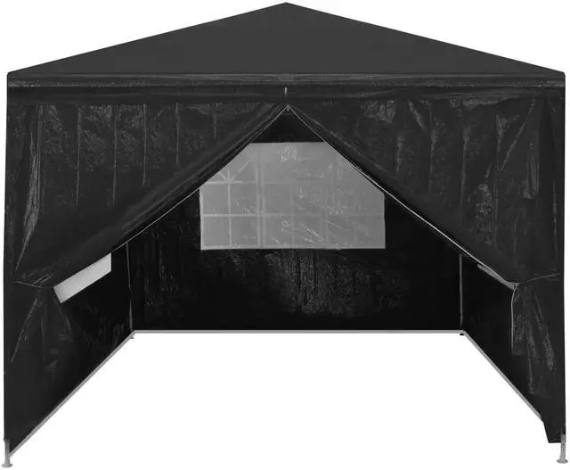 Alt view image 8 of 10 - vidaXL Party Tent Sidewall 2 Pcs Patio Canopy Sidewall with Zipper PE Anthracite
