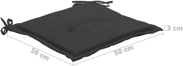 Alt view image 7 of 19 - vidaXL Garden Chair Cushions 2 pcs Anthracite 50x50x4 cm Oxford Fabric