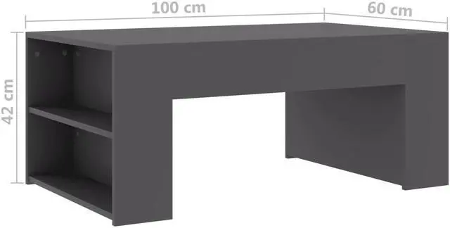 Alt view image 5 of 13 - vidaXL Coffee Table End Table with Storage for Living Room Gray Engineered Wood