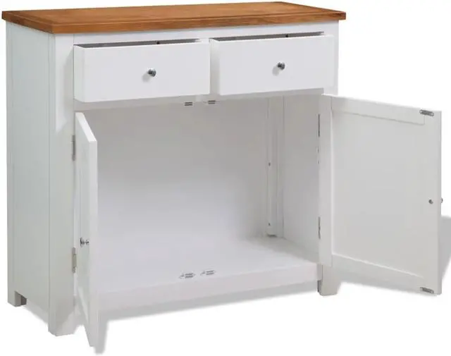 Alt view image 2 of 19 - vidaXL Sideboard Kitchen Cabinet with 3 Drawers and 3 Doors Solid Wood Oak
