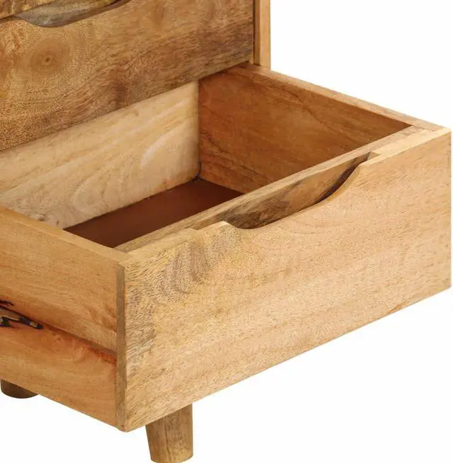 Alt view image 2 of 16 - vidaXL Cabinet Accent Side End Table with Storage Drawers Solid Wood Mango