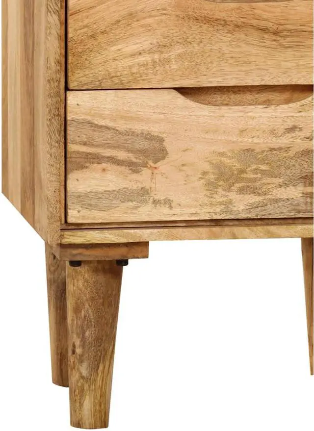 Alt view image 3 of 16 - vidaXL Cabinet Accent Side End Table with Storage Drawers Solid Wood Mango