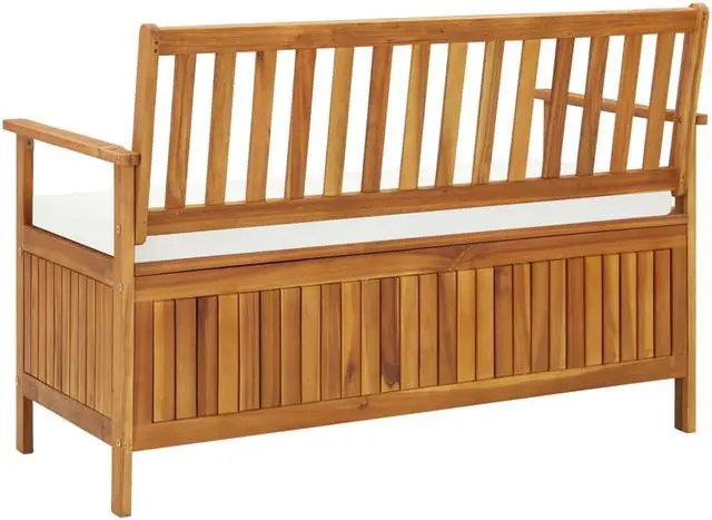 Alt view image 4 of 17 - vidaXL Outdoor Storage Bench Deck Box for Patio Furniture Solid Wood Acacia