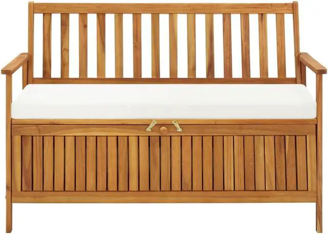 Alt view image 5 of 17 - vidaXL Outdoor Storage Bench Deck Box for Patio Furniture Solid Wood Acacia