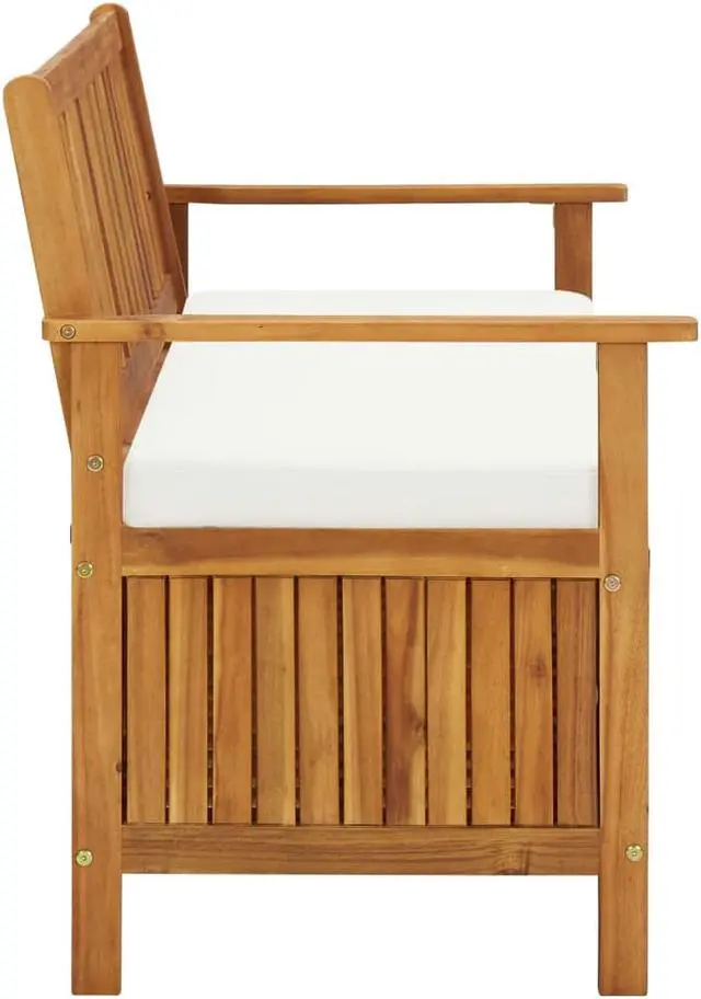 Alt view image 3 of 17 - vidaXL Outdoor Storage Bench Deck Box for Patio Furniture Solid Wood Acacia