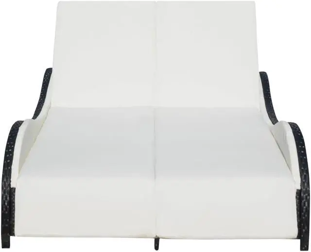 Alt view image 5 of 7 - vidaXL Patio Lounge Chairs Sunbed Sunlounger with Cushion Poly Rattan Black