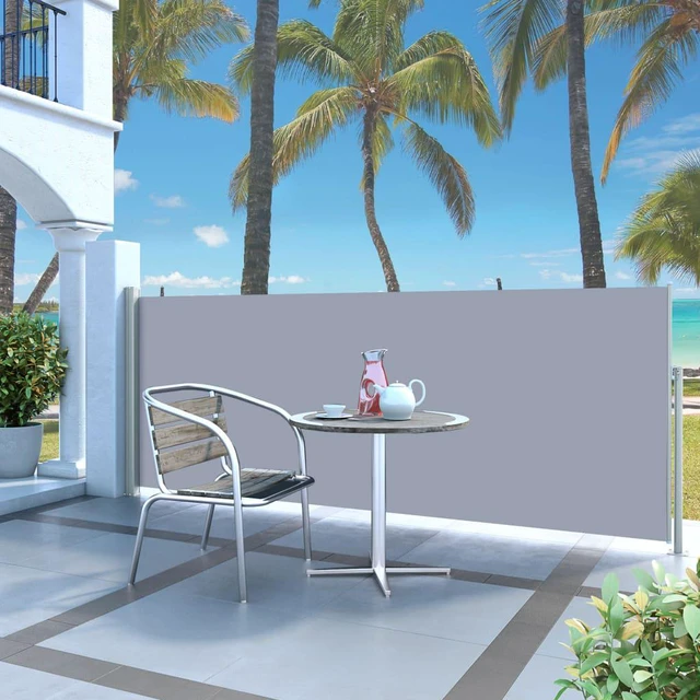 Main image of vidaXL Retractable Side Awning 47.2"x118.1" Cream Privacy Screen Shade Blind