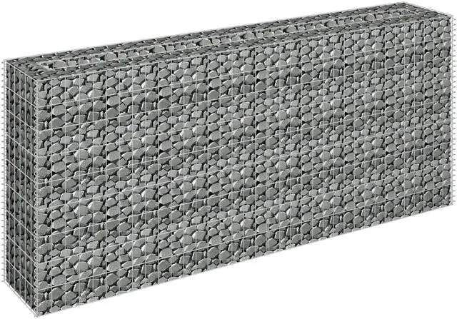 Alt view image 2 of 12 - vidaXL Gabion Raised Bed Galvanized Steel 70.9"x35.4" Planter Basket Pot Wall