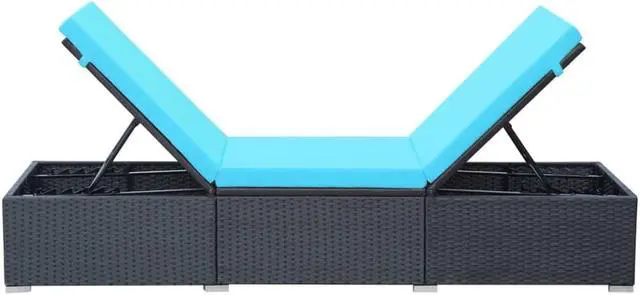 Alt view image 4 of 16 - vidaXL Patio Lounge Chair Outdoor Chaise Lounge with Cushion Poly Rattan Black