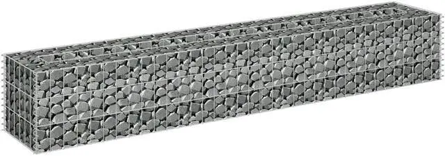 Alt view image 2 of 13 - vidaXL Gabion Raised Bed Galvanized Steel 70.9"x11.8" Planter Basket Pot Wall