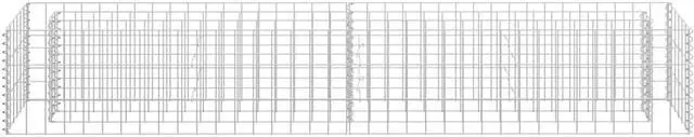 Alt view image 3 of 13 - vidaXL Gabion Raised Bed Galvanized Steel 70.9"x11.8" Planter Basket Pot Wall