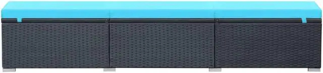 Alt view image 3 of 16 - vidaXL Patio Lounge Chair Outdoor Chaise Lounge with Cushion Poly Rattan Black