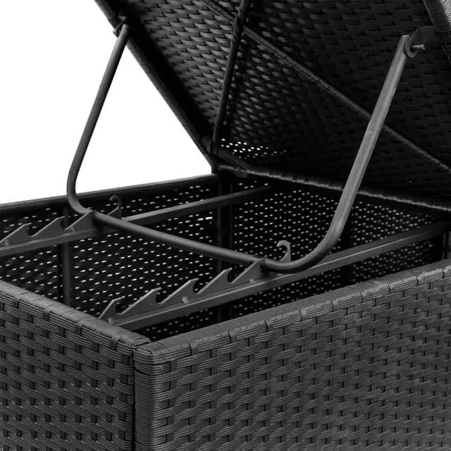 Alt view image 6 of 16 - vidaXL Patio Lounge Chair Outdoor Chaise Lounge with Cushion Poly Rattan Black