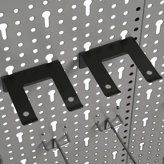 Alt view image 5 of 20 - vidaXL Peg Boards Tool Holder Metal Pegboard Wall for Workbench 4 Pcs Steel