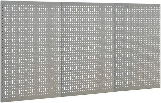 Alt view image 4 of 16 - vidaXL Peg Boards Metal Pegboards with Versatile Holes Pegboard Wall 3 Pcs Steel