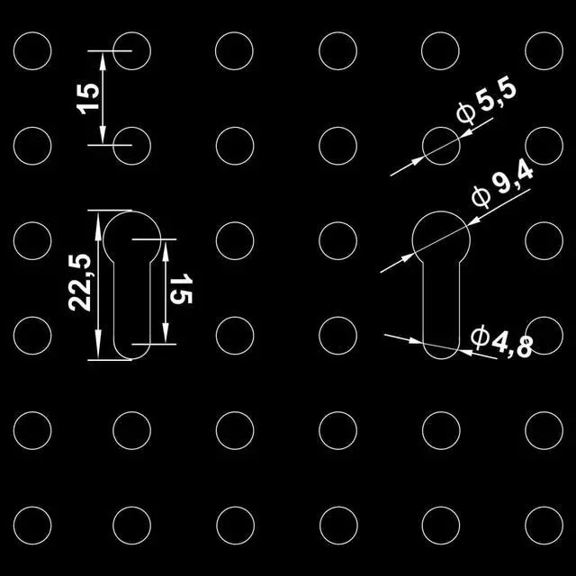 Alt view image 2 of 16 - vidaXL Peg Boards Metal Pegboards with Versatile Holes Pegboard Wall 3 Pcs Steel