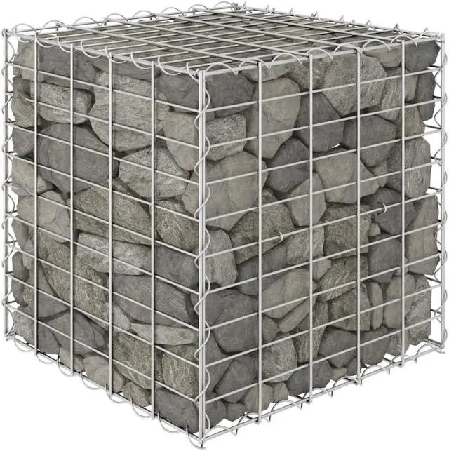 Main image of vidaXL Cube Gabion Raised Bed Steel Wire 19.7" Planter Basket Pot Cage Garden