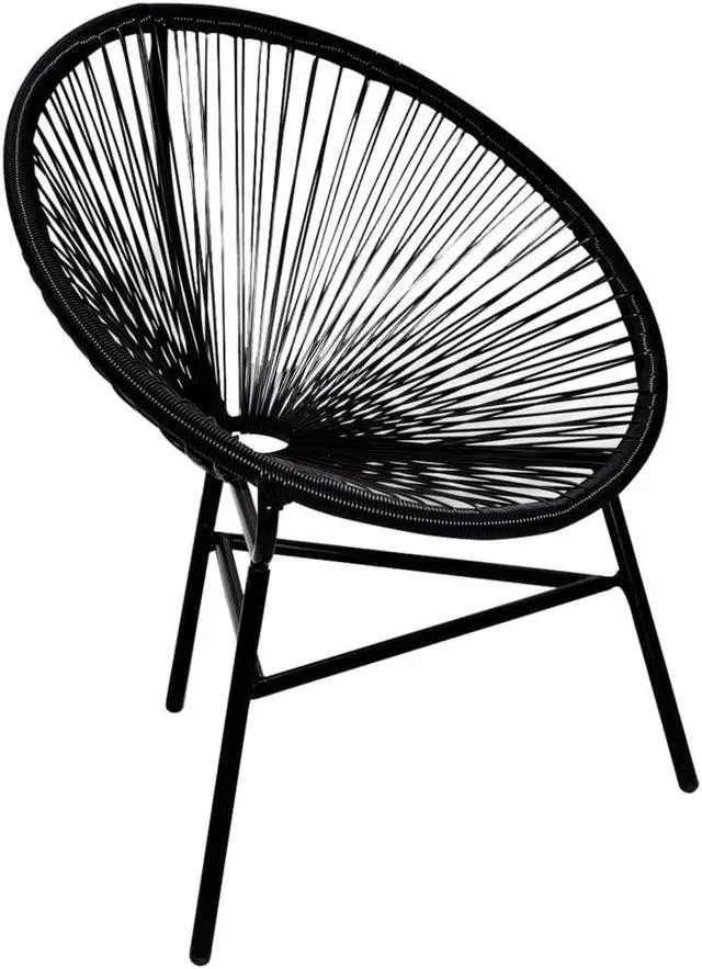 Main image of vidaXL Patio Moon Chair Acapulco Chair with Steel Frame Poly Rattan Black