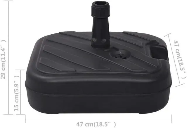 Alt view image 5 of 20 - vidaXL Outdoor Umbrella Base Patio Parasol Stand Parasol Base Garden Porch Black