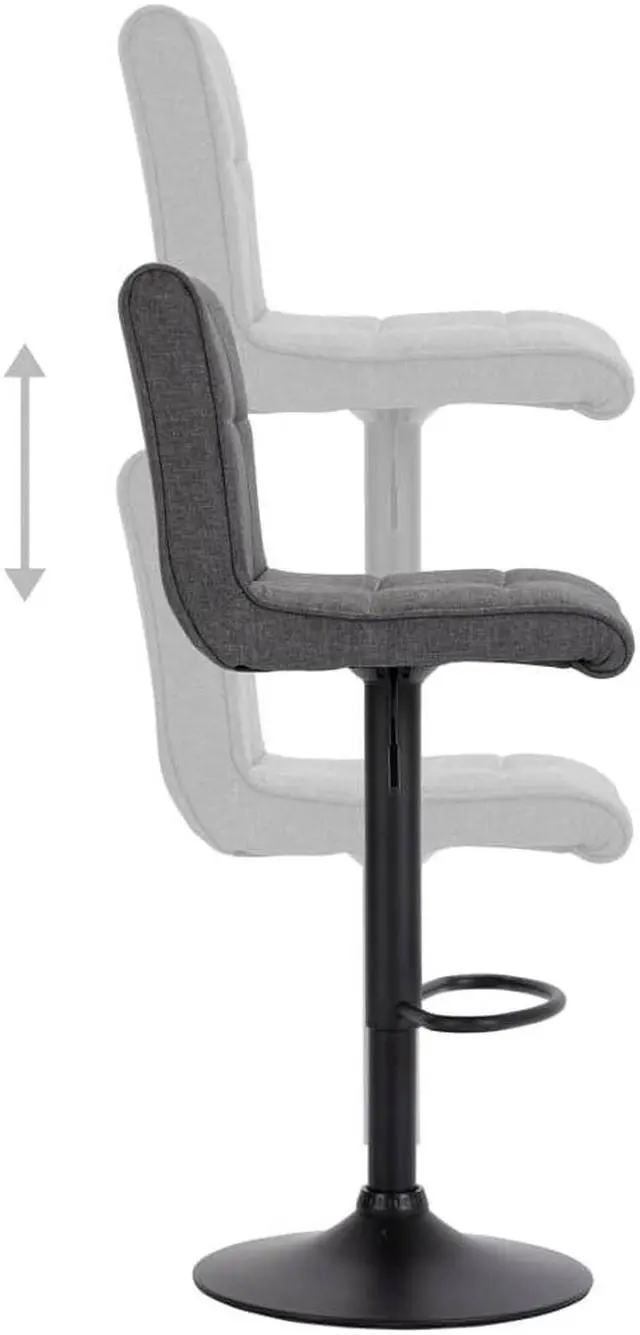 Alt view image 4 of 15 - vidaXL Swivel Bar Stool Bar Seat Counter Height Island Stool Dark Gray Fabric