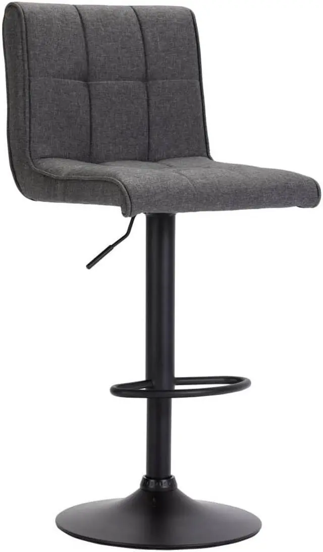 Main image of vidaXL Swivel Bar Stool Bar Seat Counter Height Island Stool Dark Gray Fabric