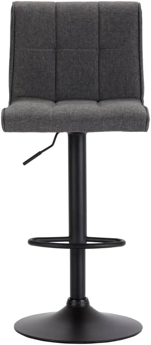 Alt view image 2 of 15 - vidaXL Swivel Bar Stool Bar Seat Counter Height Island Stool Dark Gray Fabric