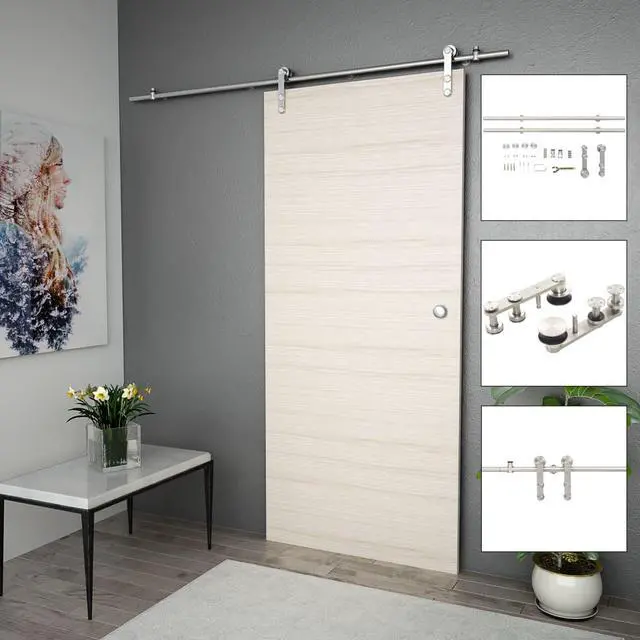 Main image of vidaXL Barn Door Kit Sliding Door Hardware Kit Door Track Stainless Steel Silver