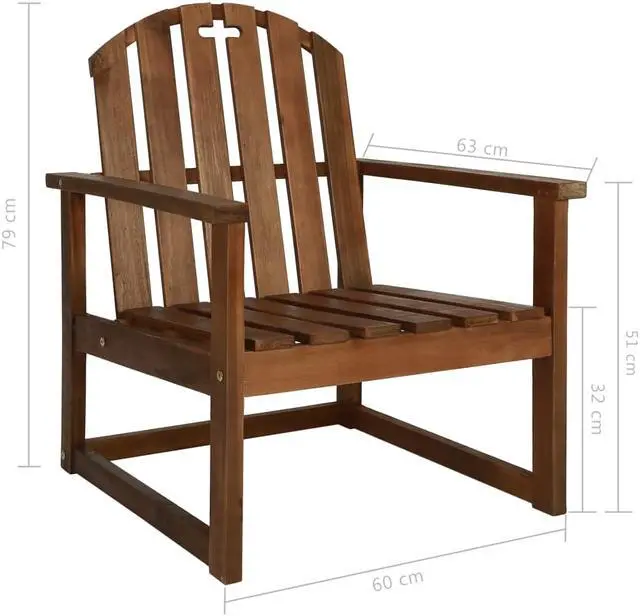 Alt view image 7 of 12 - vidaXL Patio Chairs 2 Pcs Patio Dining Chair with Armrest Solid Wood Acacia