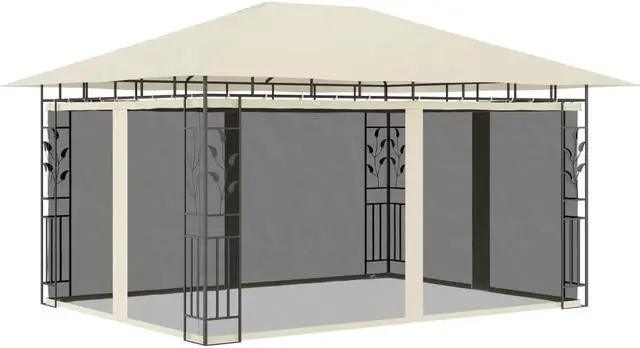 Main image of vidaXL Gazebo Outdoor Canopy Party Tent Patio Pavilion with Mosquito Net Cream