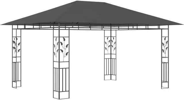 Alt view image 3 of 13 - vidaXL Canopy Patio Pavilion Hexagonal Gazebo Outdoor Party Tent with Curtains