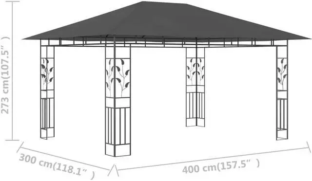 Alt view image 4 of 13 - vidaXL Canopy Patio Pavilion Hexagonal Gazebo Outdoor Party Tent with Curtains