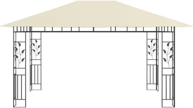 Alt view image 2 of 7 - vidaXL Gazebo Outdoor Canopy Party Tent Patio Pavilion with Mosquito Net Cream