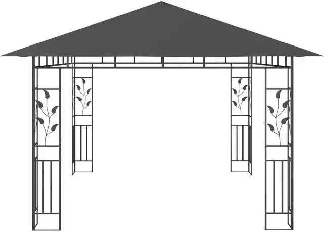 Alt view image 2 of 13 - vidaXL Canopy Patio Pavilion Hexagonal Gazebo Outdoor Party Tent with Curtains