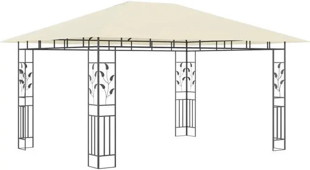 Alt view image 4 of 7 - vidaXL Gazebo Outdoor Canopy Party Tent Patio Pavilion with Mosquito Net Cream