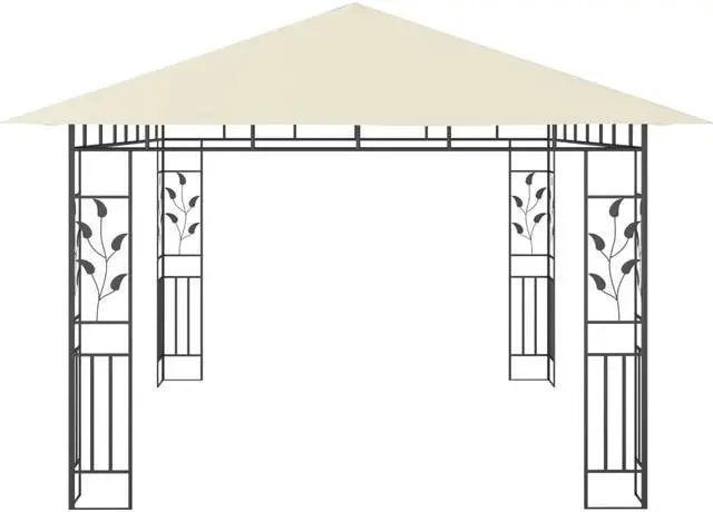 Alt view image 5 of 7 - vidaXL Gazebo Outdoor Canopy Party Tent Patio Pavilion with Mosquito Net Cream