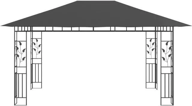 Alt view image 5 of 13 - vidaXL Canopy Patio Pavilion Hexagonal Gazebo Outdoor Party Tent with Curtains