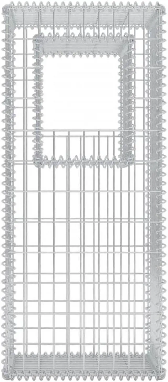 Alt view image 4 of 15 - vidaXL Gabion Basket, Galvanized-Steel Gabion Wall/ Cage, 78.7''x11.8x39.4''