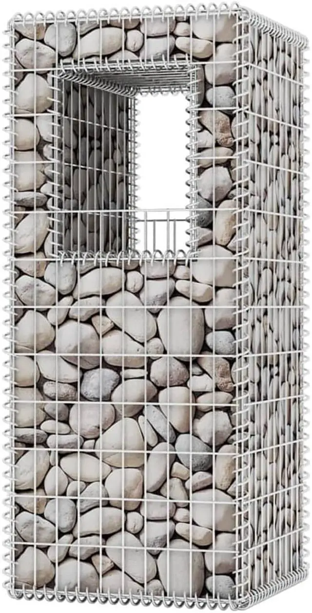 Alt view image 3 of 15 - vidaXL Gabion Basket, Galvanized-Steel Gabion Wall/ Cage, 78.7''x11.8x39.4''