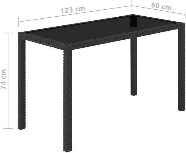 Alt view image 6 of 7 - vidaXL Patio Furniture Set Outdoor Table and Chair 5 Piece Poly Rattan Black