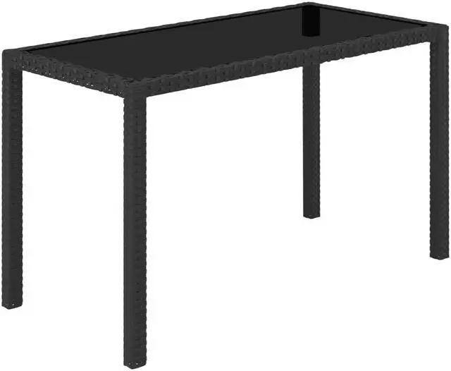 Alt view image 2 of 7 - vidaXL Patio Furniture Set Outdoor Table and Chair 5 Piece Poly Rattan Black