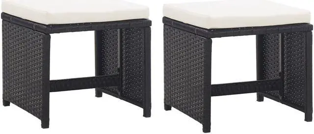 Alt view image 7 of 7 - vidaXL Patio Furniture Set Outdoor Table and Chair 5 Piece Poly Rattan Black