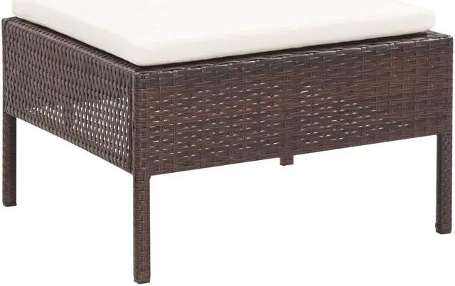 Alt view image 7 of 7 - vidaXL Patio Furniture Set 6 Piece Sectional Sofa with Table Rattan Brown