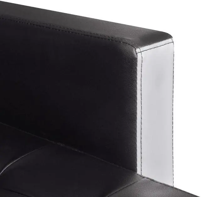Alt view image 7 of 7 - vidaXL 2-Seater Sofa Bed with Two Pillows Accent Loveseat Couch Black Velvet