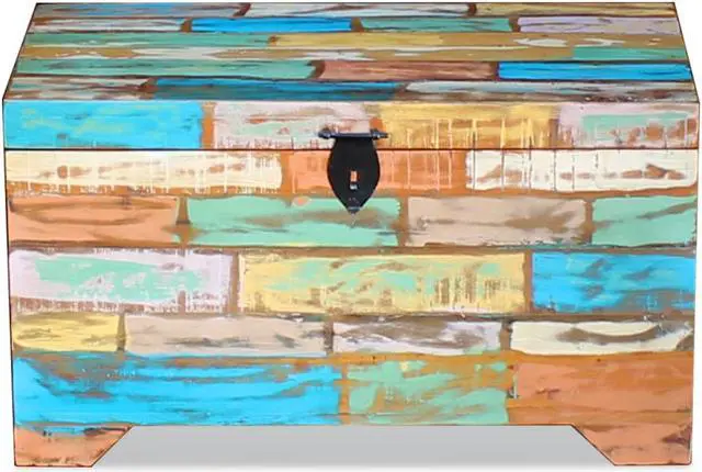 Alt view image 3 of 14 - vidaXL Storage Chest Solid Reclaimed Wood Box Entryway Trunk hallway Bench